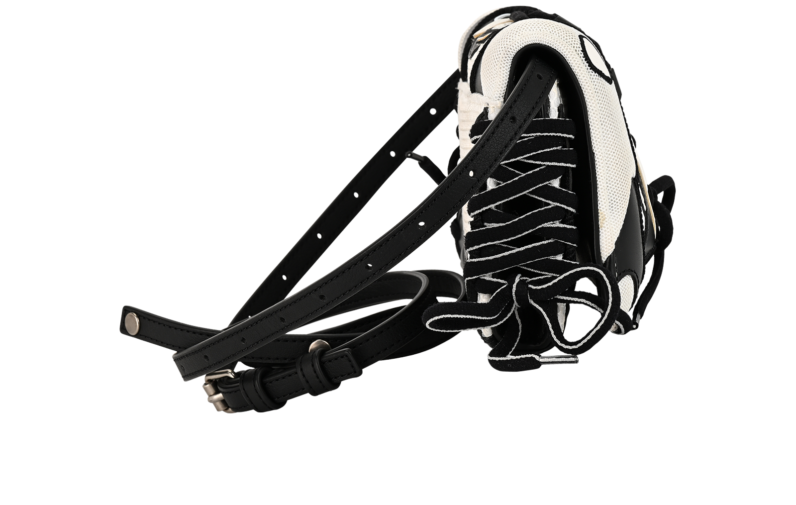 Balenciaga SneakerHead Phone Holder Bag, &pound;375, Accessories, Black/White, Leather, Side view